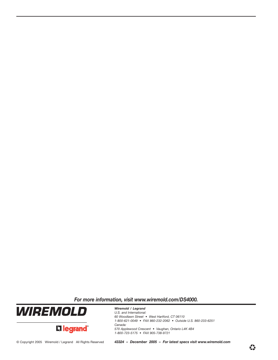 Legrand DS4000 Raceway Base User Manual | Page 4 / 4