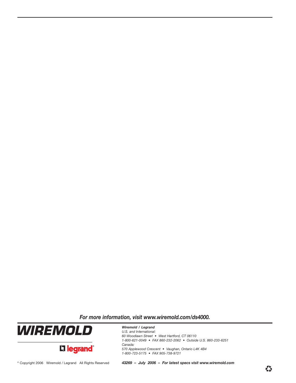 Legrand DS4000 Mounting Bracket User Manual | Page 4 / 4