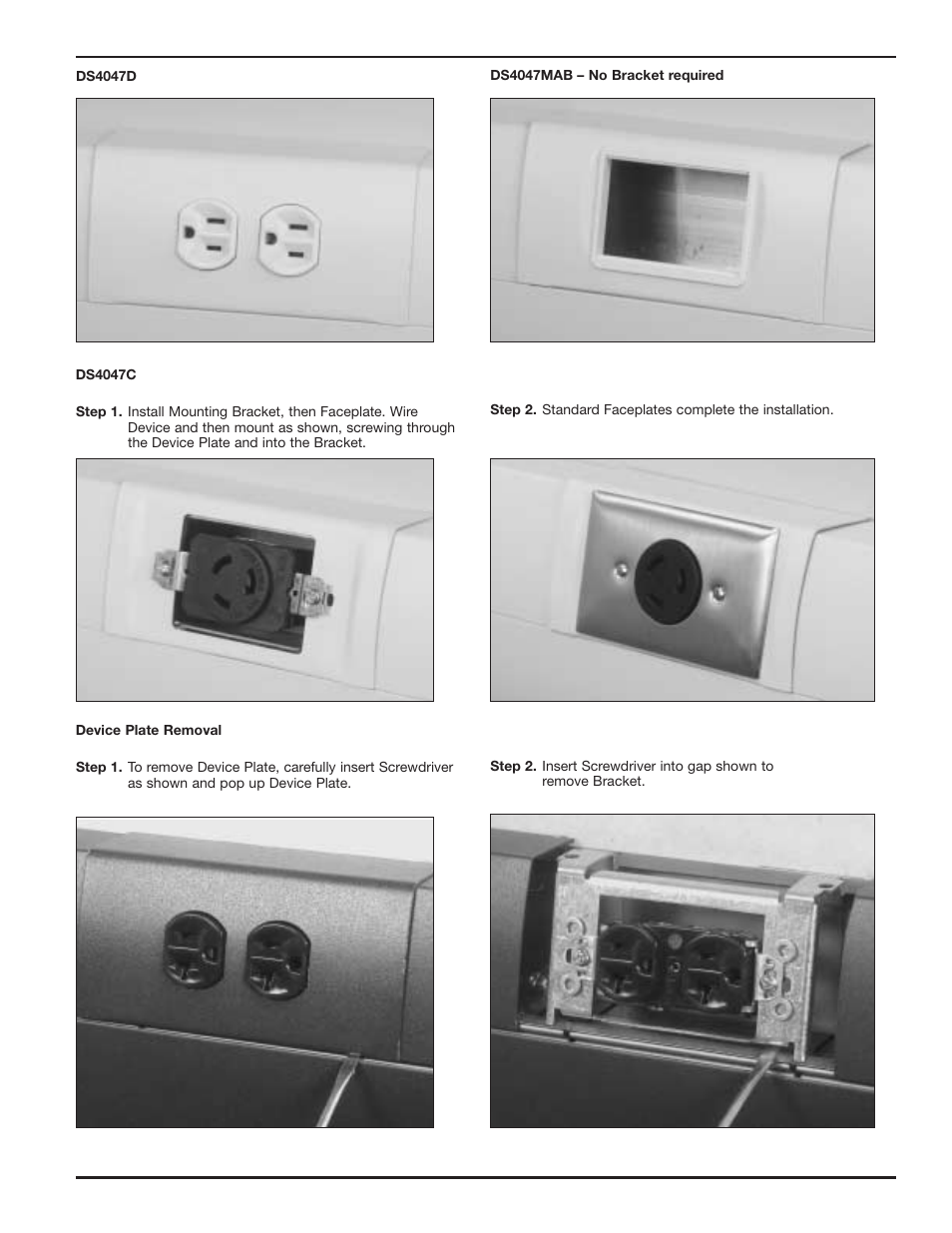 Legrand DS4000 Forward Facing Activation Plates User Manual | Page 3 / 4