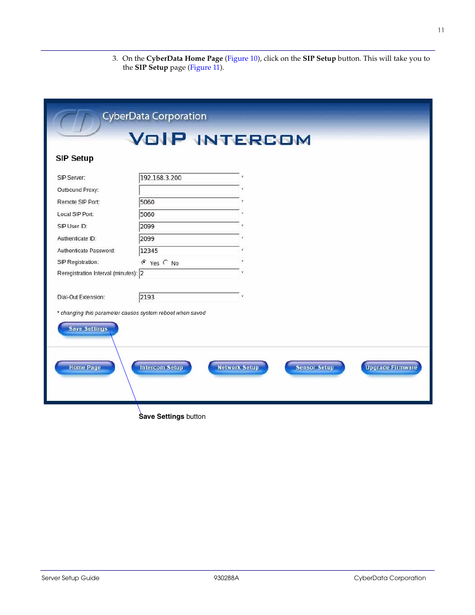 CyberData 3COM VCX PBX User Manual | Page 11 / 13