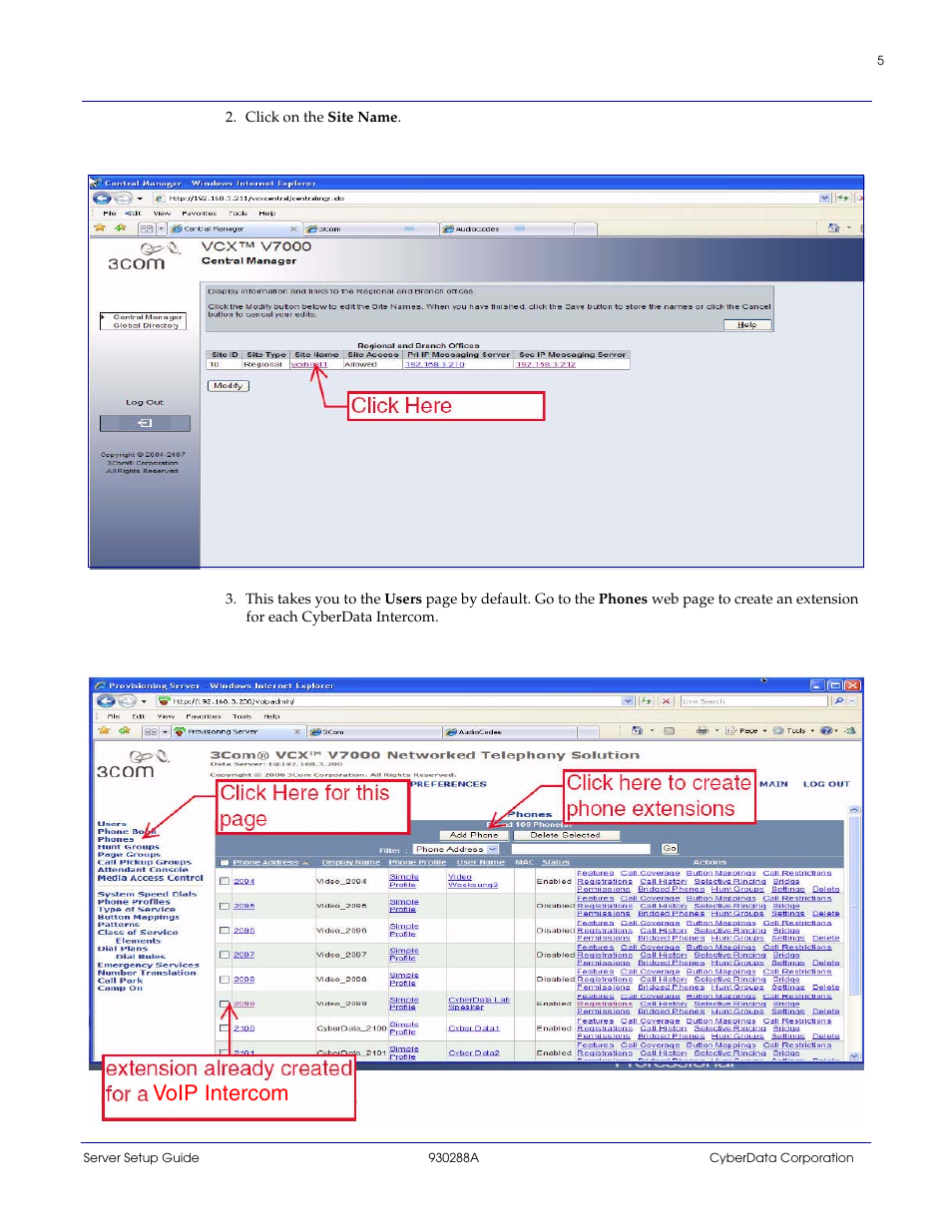 Voip intercom | CyberData 3COM VCX PBX User Manual | Page 5 / 13