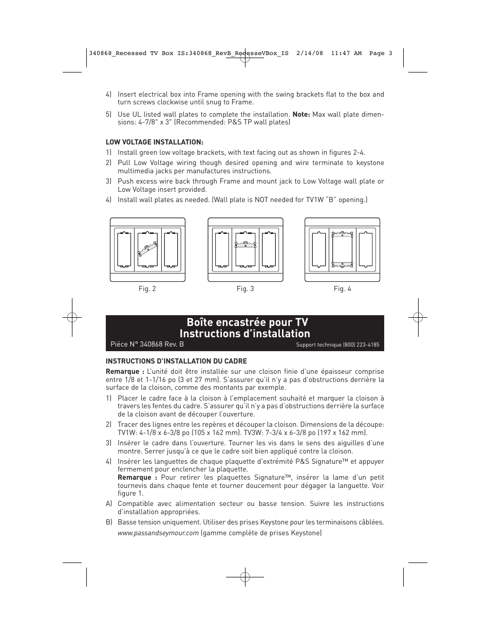 Legrand TV1WBK User Manual | Page 2 / 4