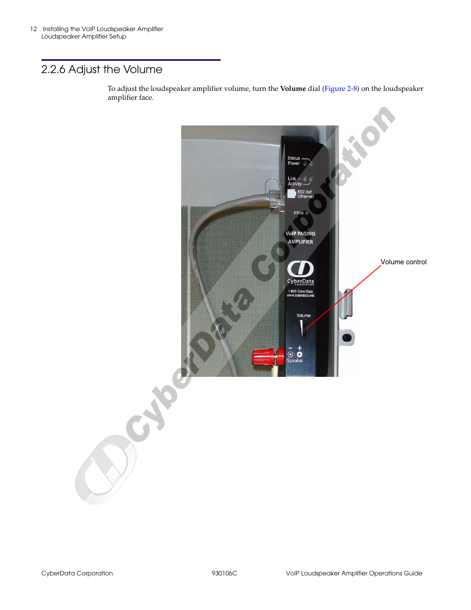 6 adjust the volume | CyberData Part #010861 User Manual | Page 18 / 44