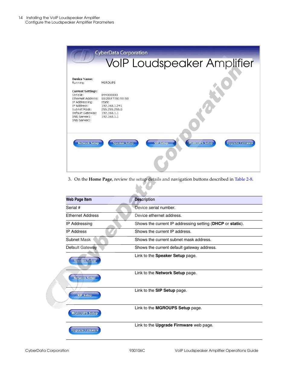 Figure 2-9, Voip loudspeaker amplifier | CyberData Part #010861 User Manual | Page 20 / 44