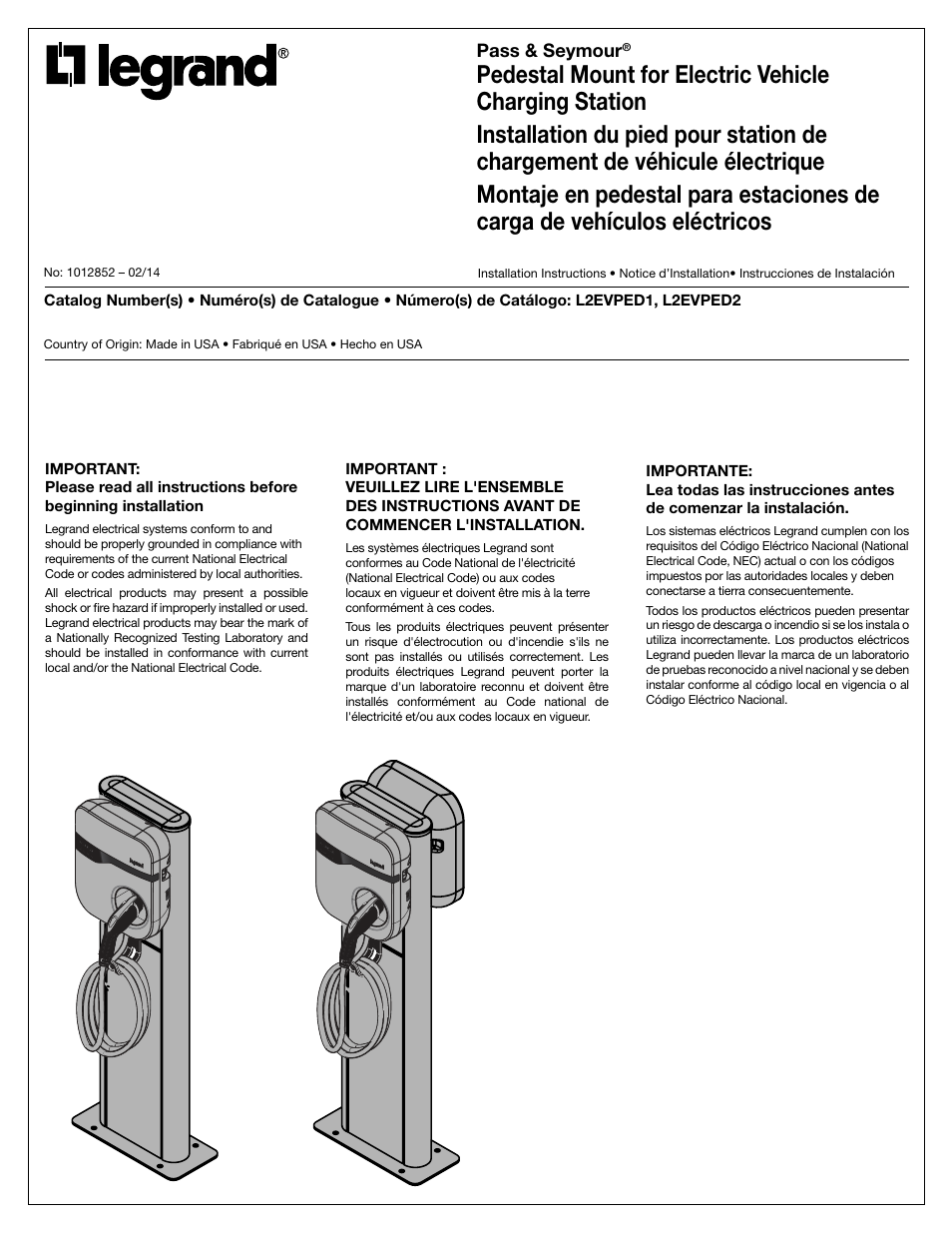 Legrand L2EVPED2 User Manual | 8 pages