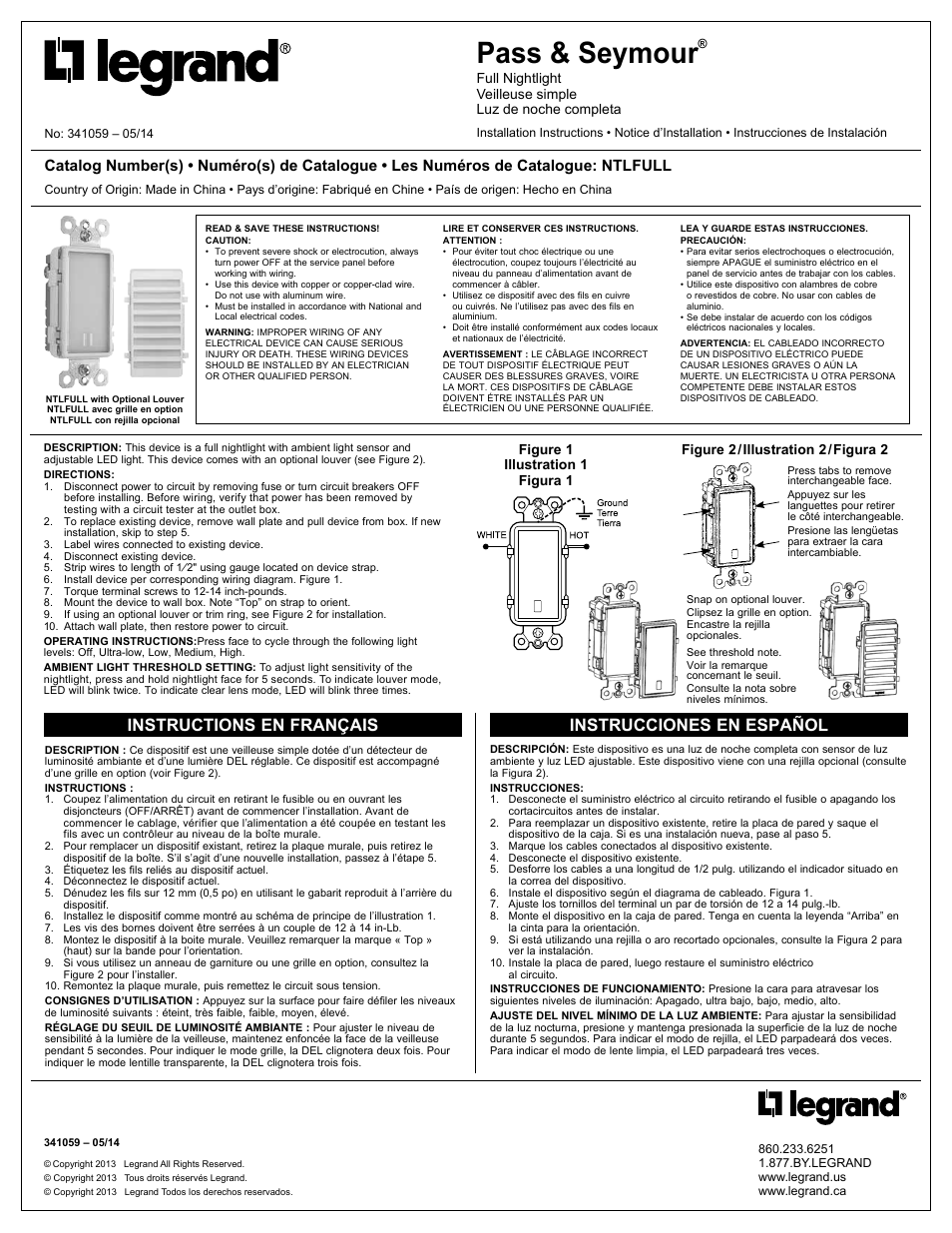 Legrand NTLFULLTCCC6 User Manual | 1 page