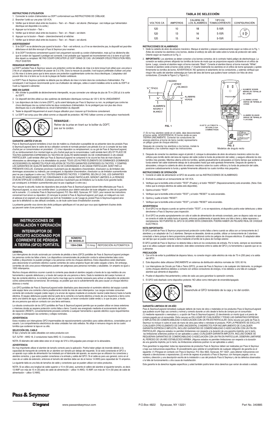 Legrand 1594CMA User Manual | Page 2 / 2