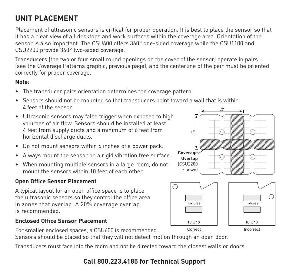 Unit placement | Legrand CSU Series 32 kHz User Manual | Page 3 / 12