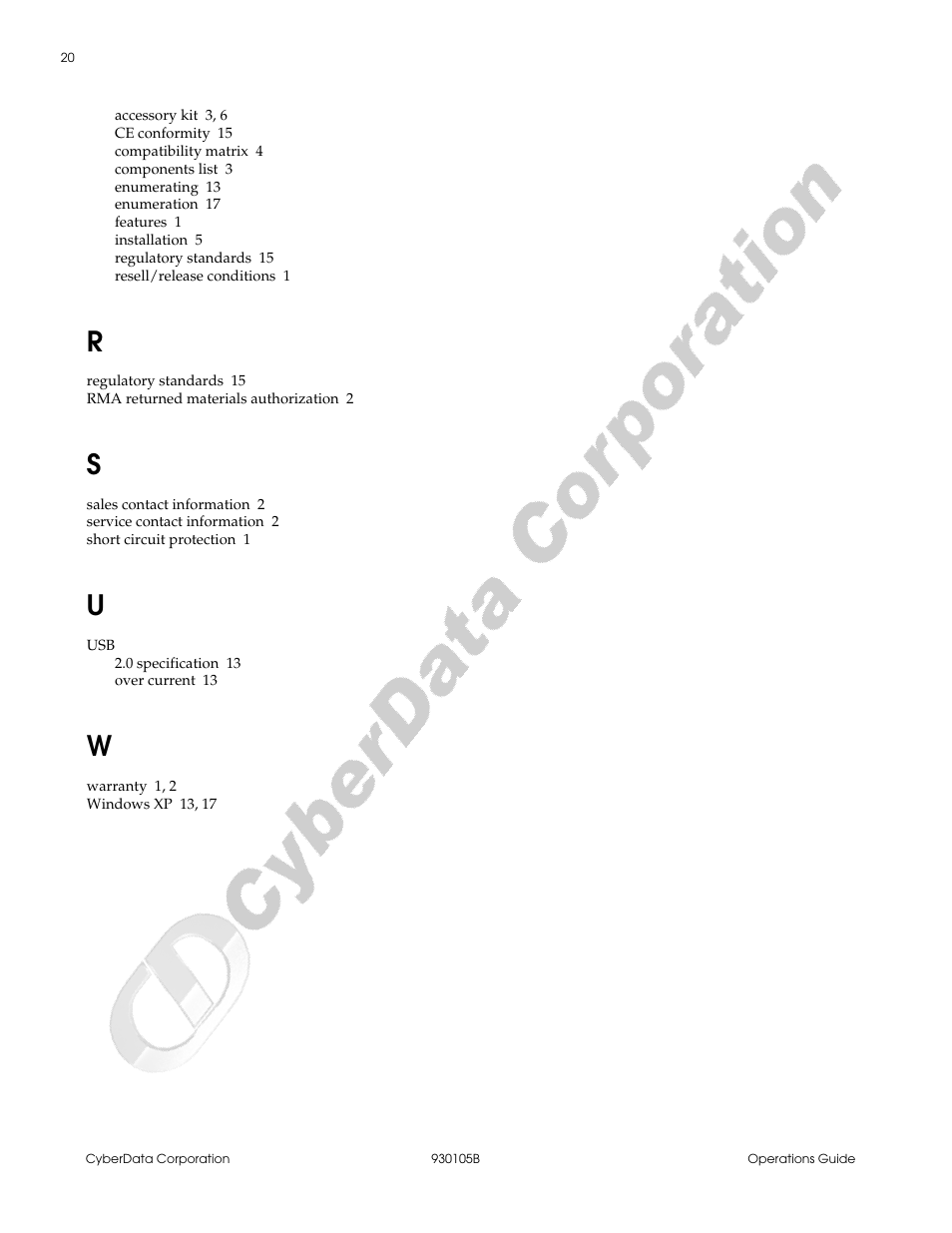 CyberData 4-Port Powered USB 2.0 Hub 010845 User Manual | Page 24 / 24