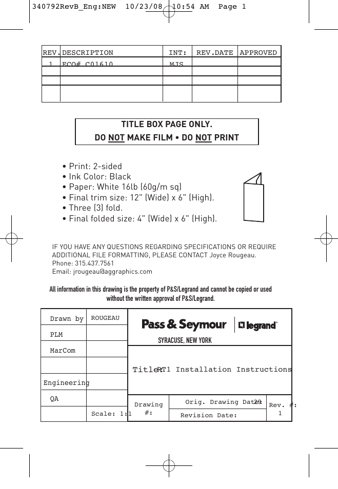 Legrand RT1 User Manual | Page 7 / 7