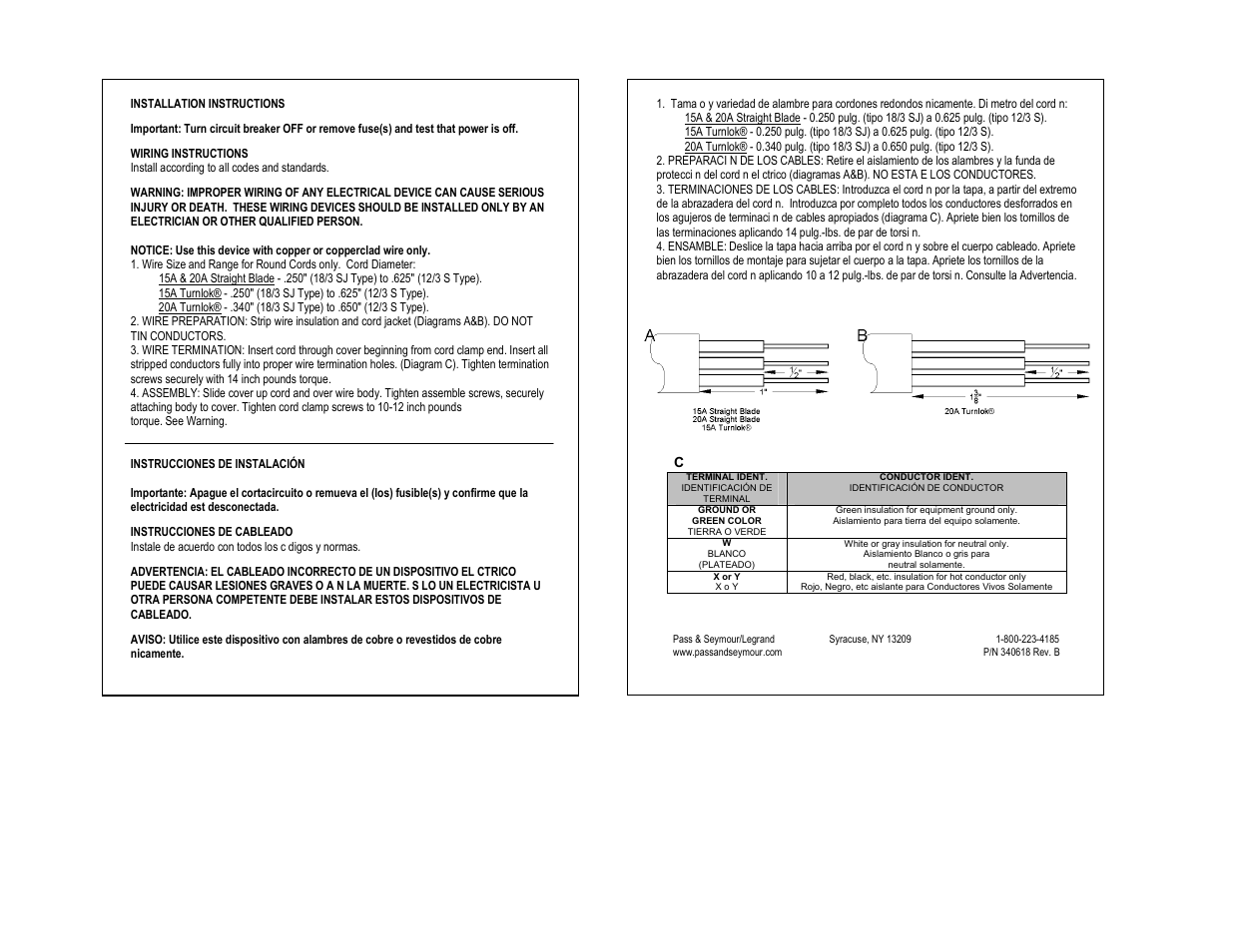 Legrand PS515PACC20 User Manual | 1 page