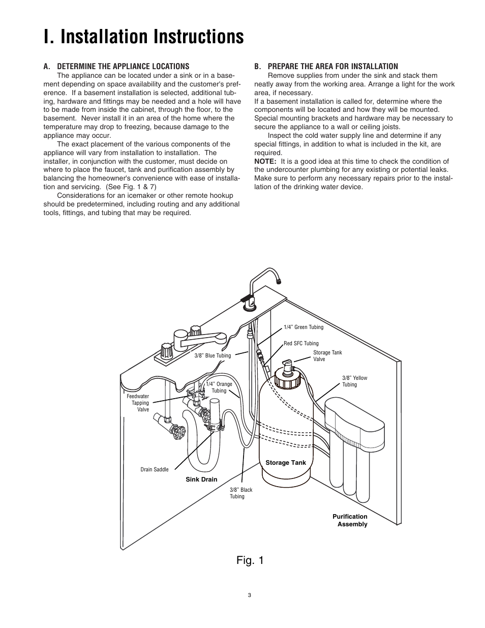 I. installation instructions, Fig. 1 | Cuno SQC Series User Manual | Page 4 / 17