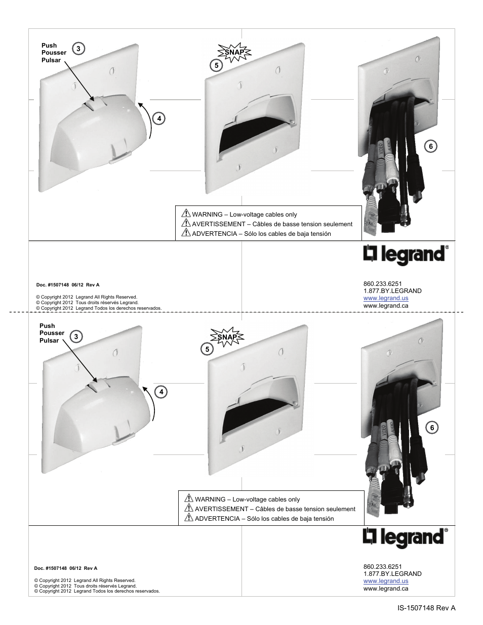 Legrand WP9002-BK User Manual | 2 pages