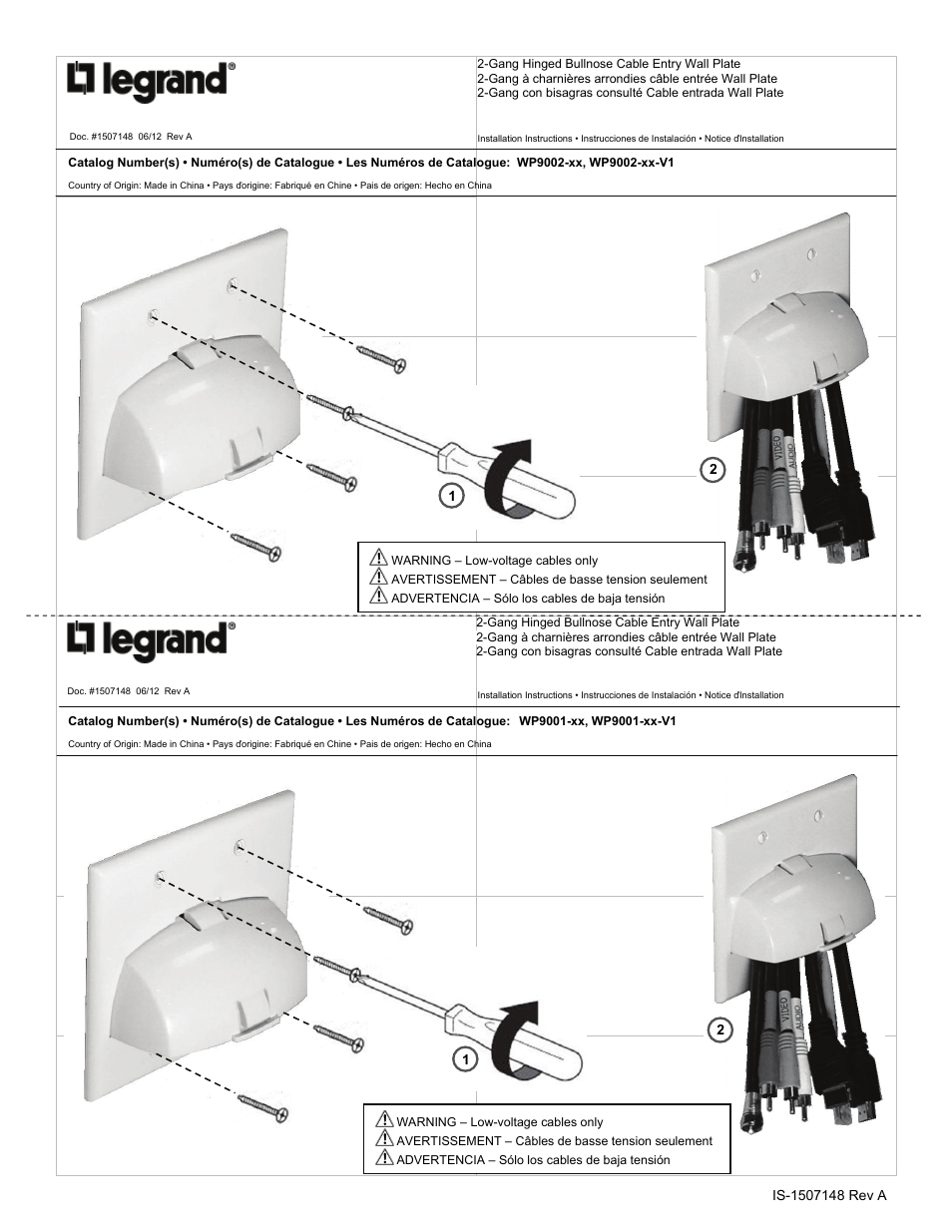 Legrand WP9002-BK User Manual | Page 2 / 2