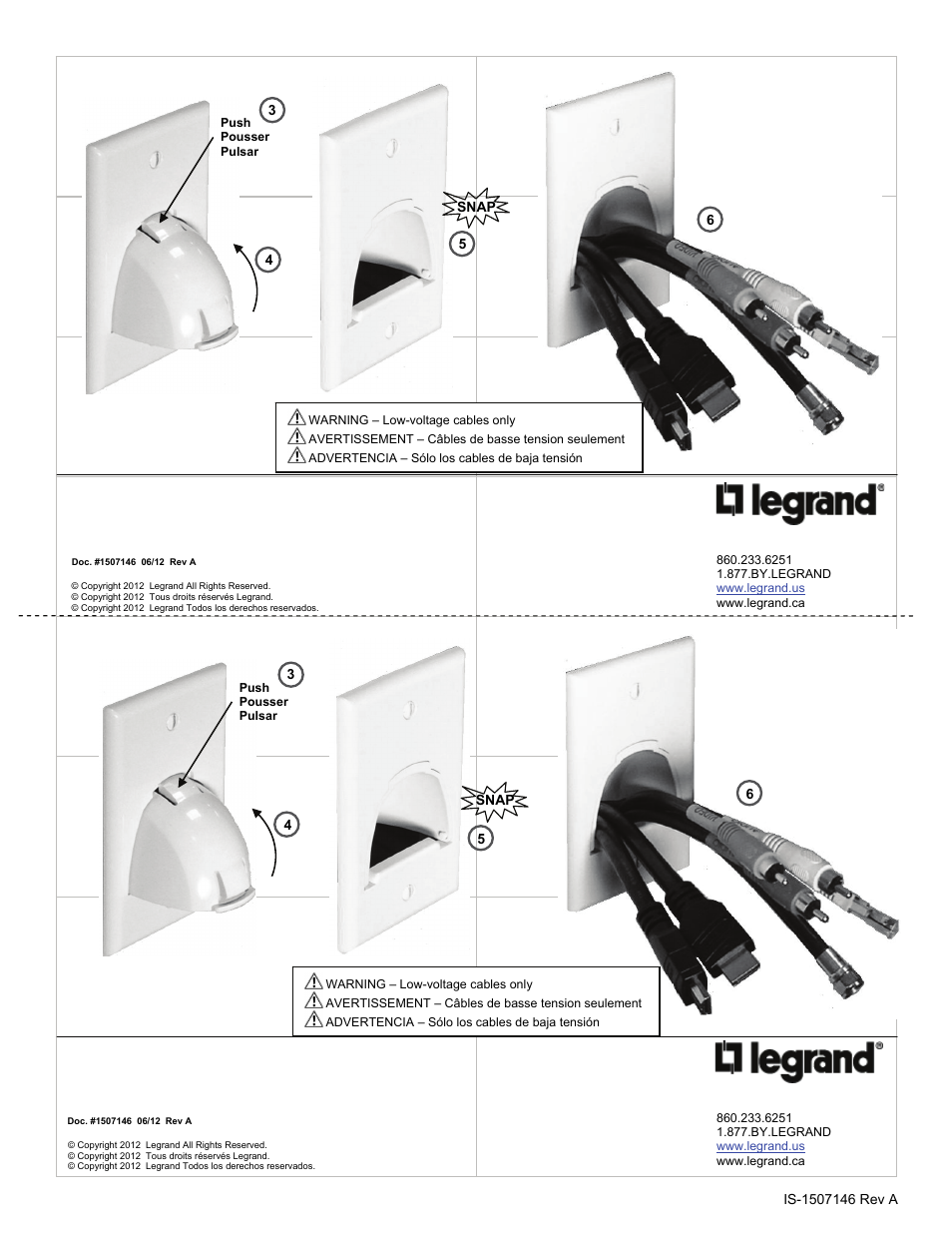 Legrand WP9001-BK User Manual | 2 pages