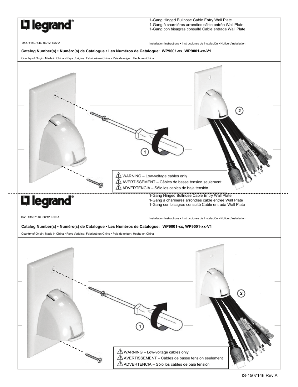 Legrand WP9001-BK User Manual | Page 2 / 2