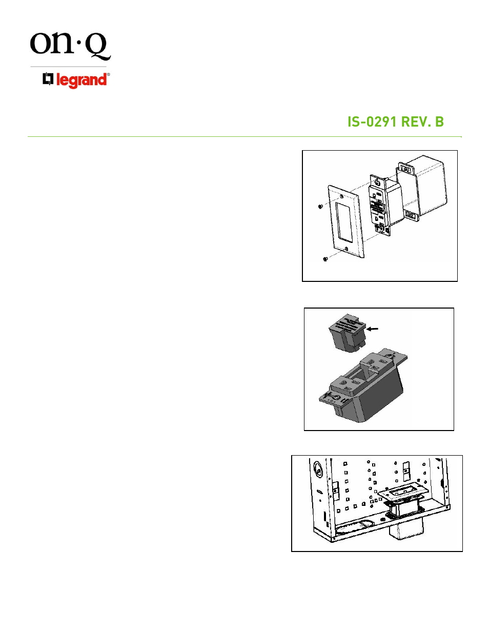 Legrand IS-0291 User Manual | 1 page