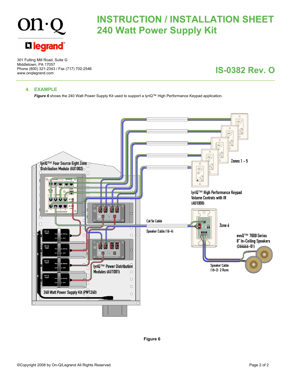 Is-0382 rev. o | Legrand PW1240 User Manual | Page 2 / 2