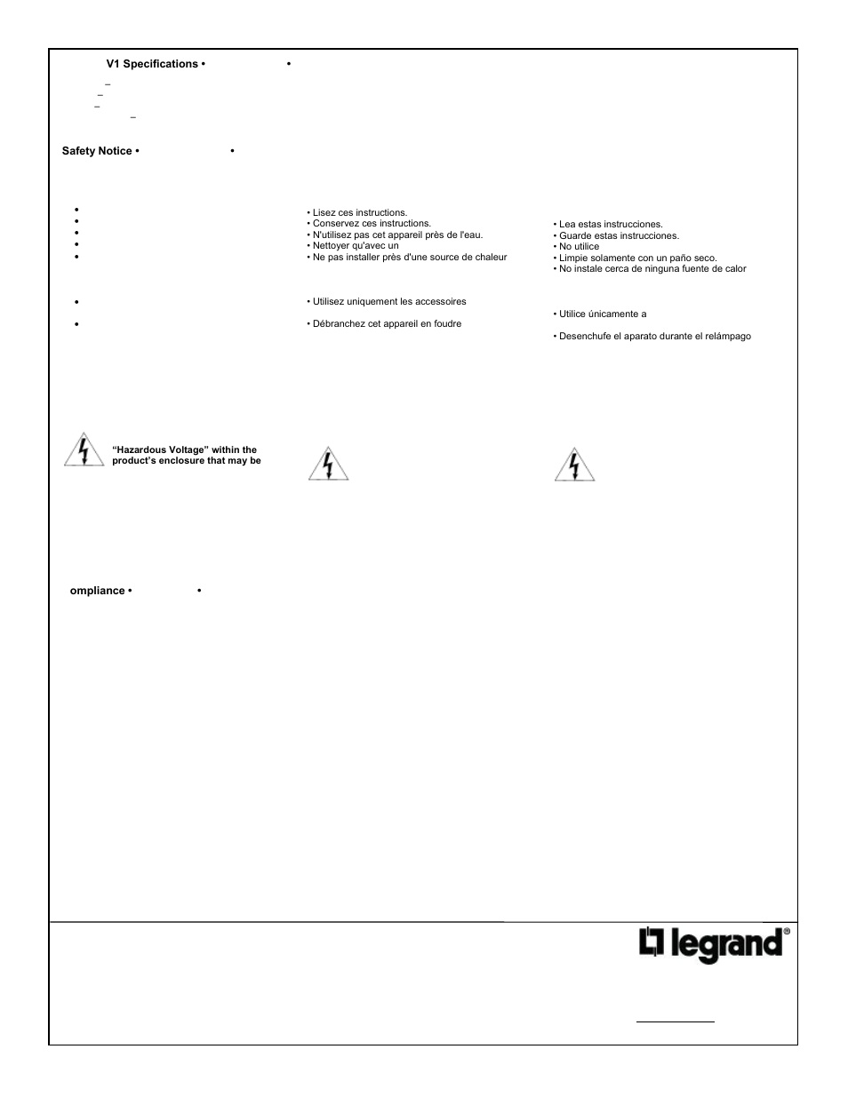 Legrand AU8001-V1 User Manual | Page 2 / 2