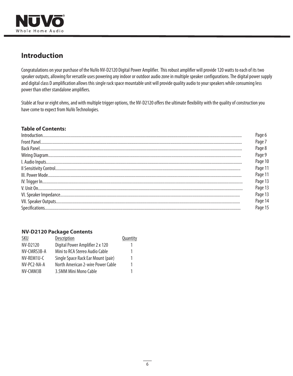 Introduction | Legrand NV-D2120 User Manual | Page 6 / 16