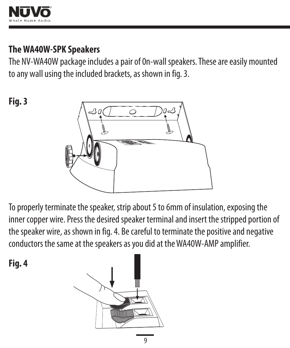 Speakers | Legrand NV-WA40W User Manual | Page 10 / 16