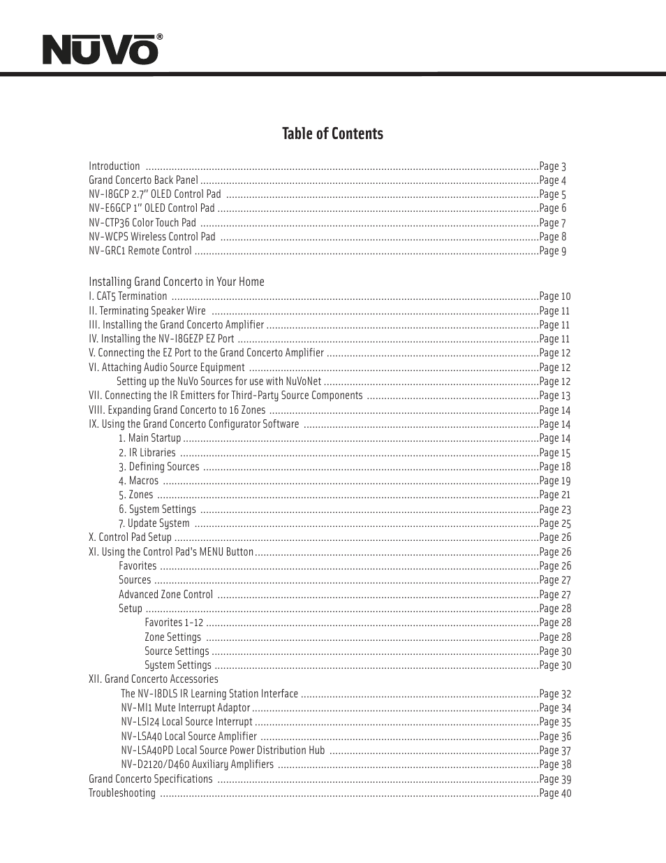 Nuvo ESSENTIA NV-E6GXS User Manual | Page 6 / 48