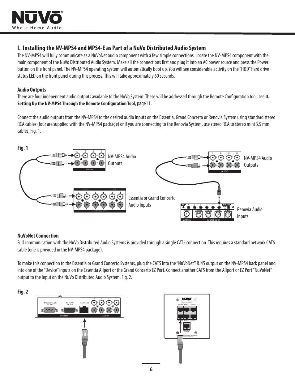 Nuvonet installation, Nv-mps4 audio outputs, Fig. 2 | Legrand NV-MPS4V2 User Manual | Page 10 / 28