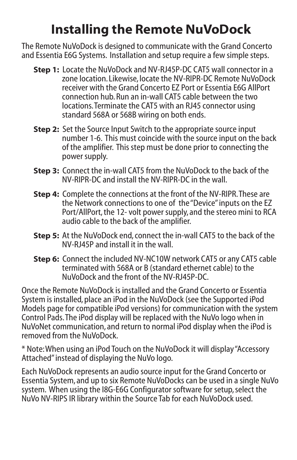 Installing, Installing the remote nuvodock | Legrand NV-RIPS User Manual | Page 3 / 6