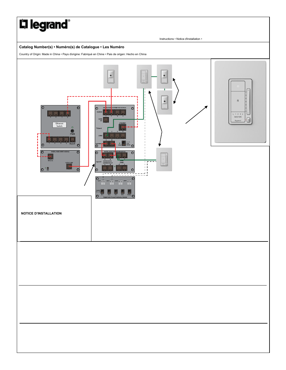 Legrand AU7010-LA User Manual | 2 pages