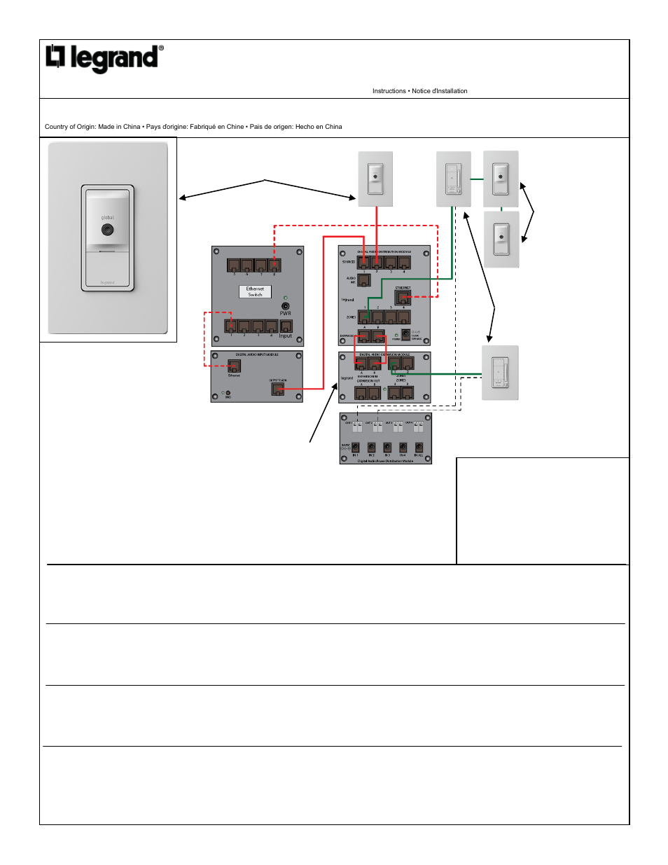 Legrand AU7007-LA User Manual | 2 pages