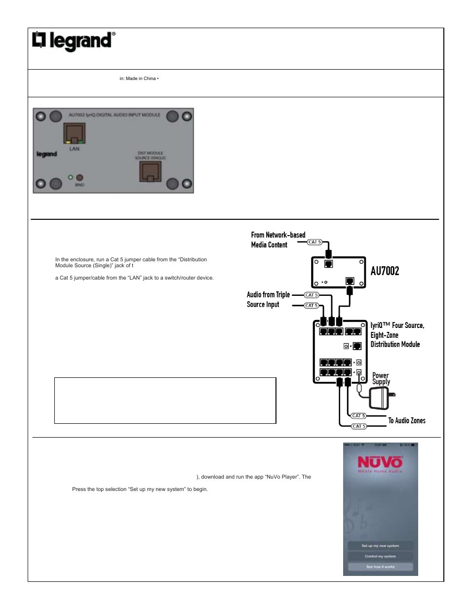 Legrand AU7002 User Manual | 8 pages