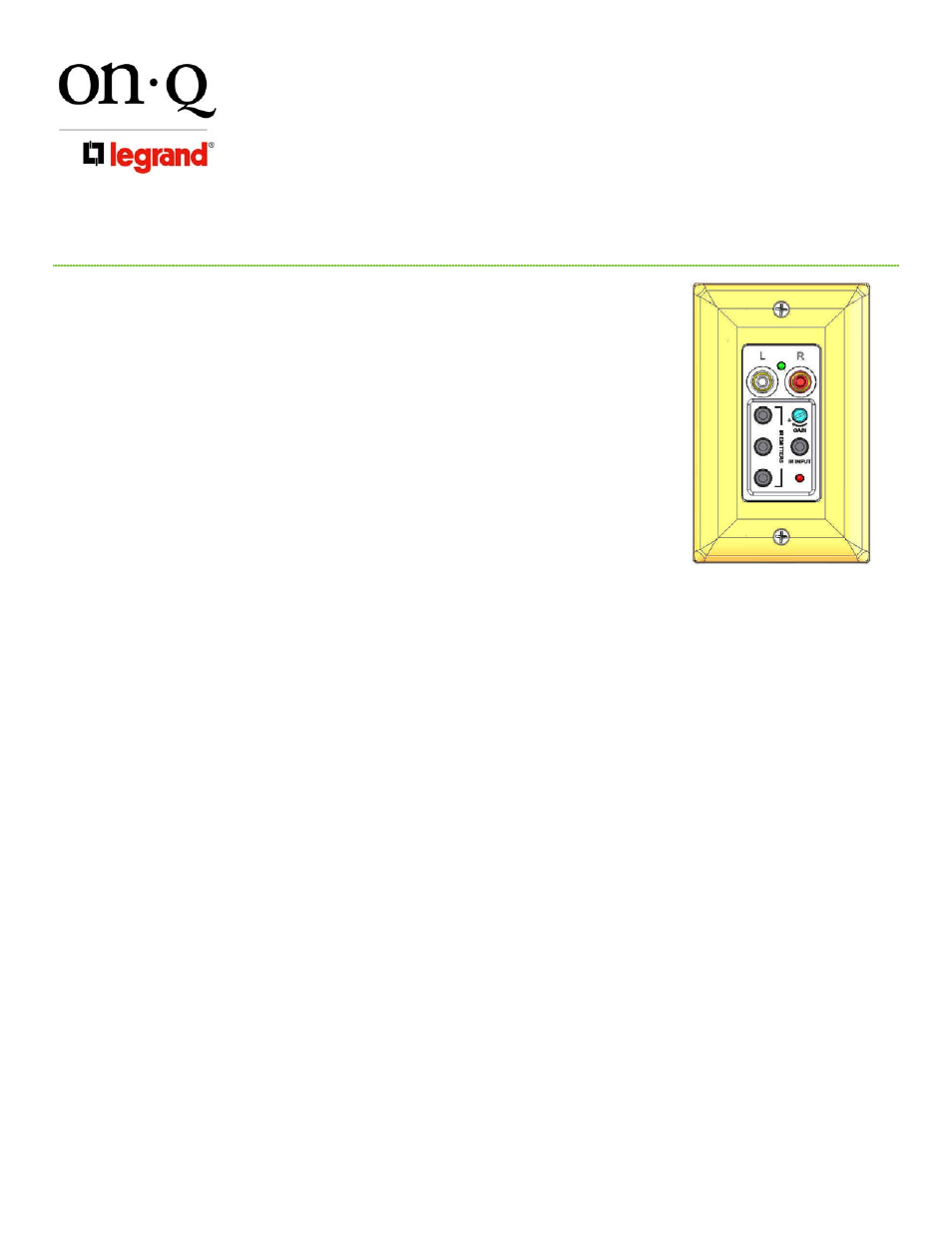 Legrand AU1004-XX User Manual | 2 pages