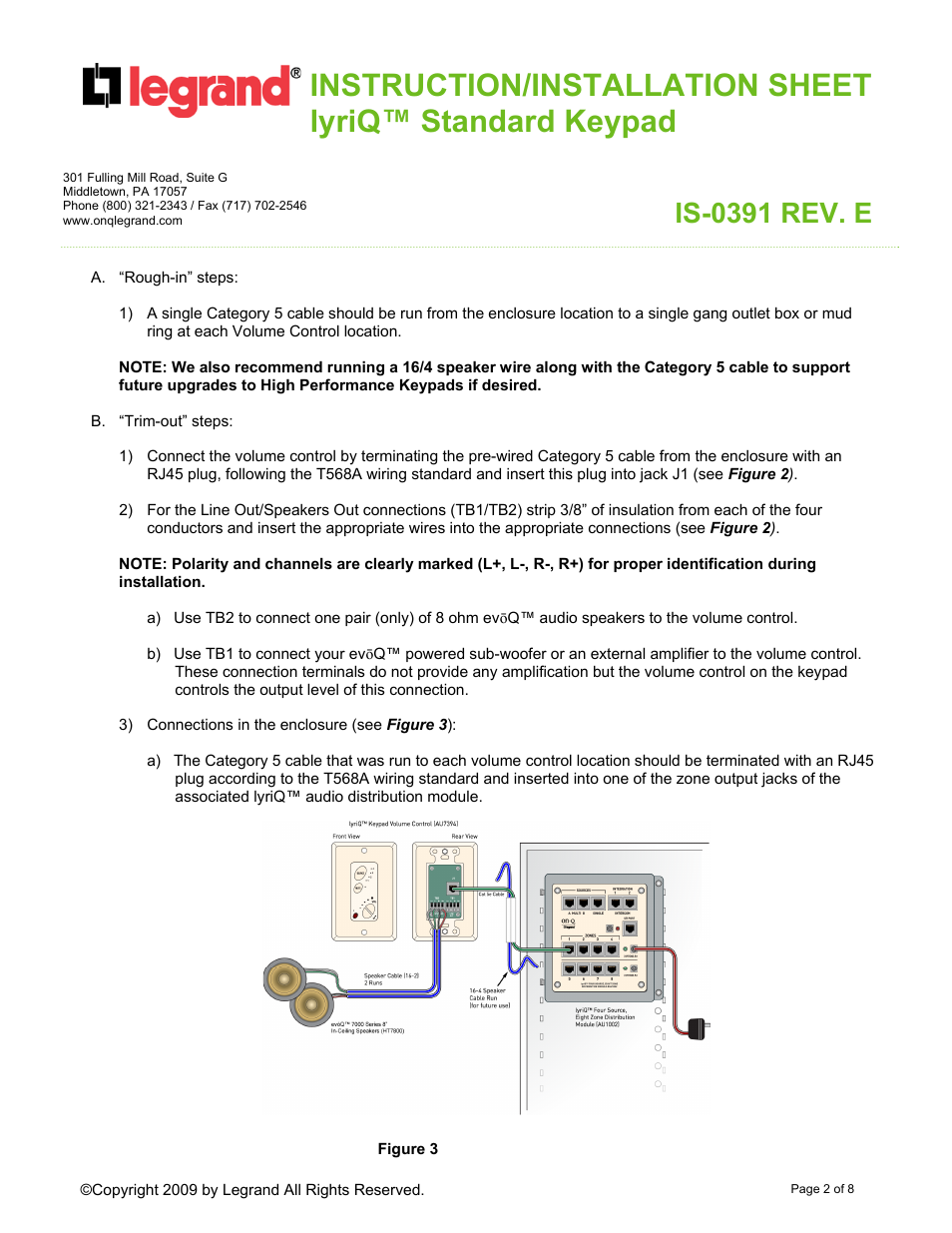 Is-0391 rev. e | Legrand AU7394-XX User Manual | Page 2 / 8