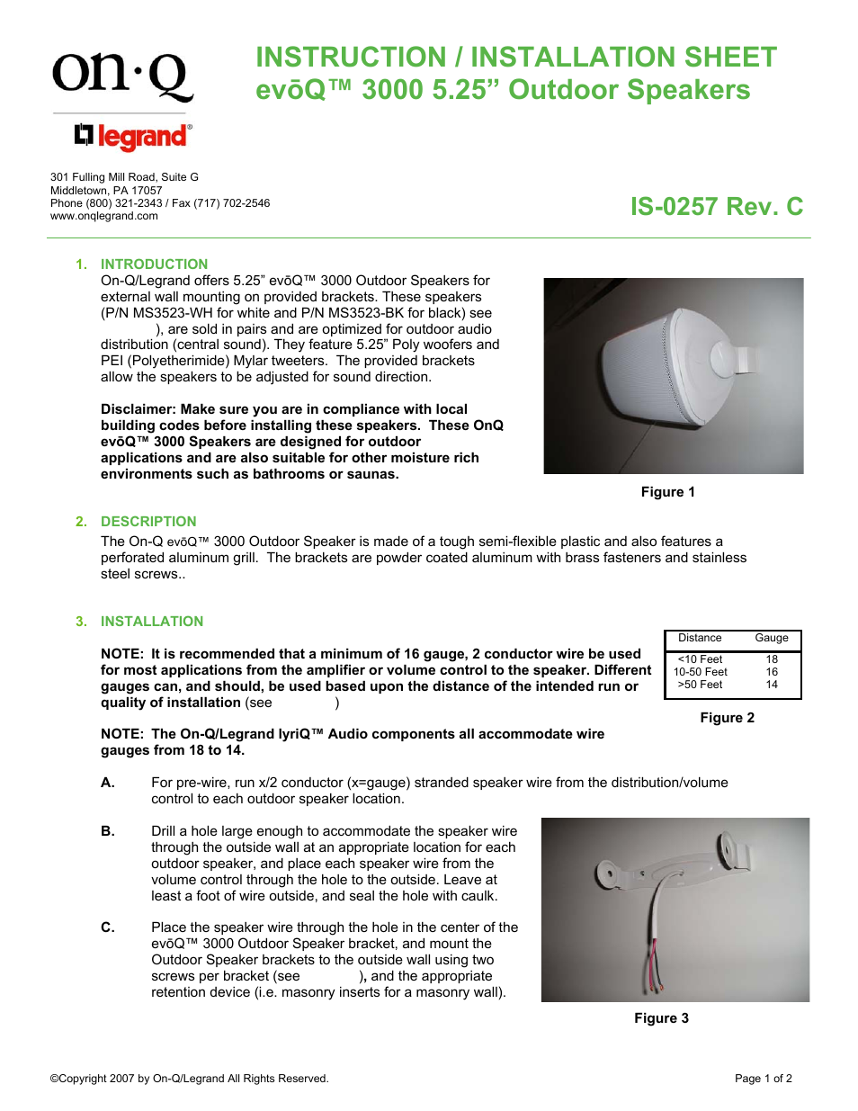 Legrand MS3523-BK User Manual | 2 pages