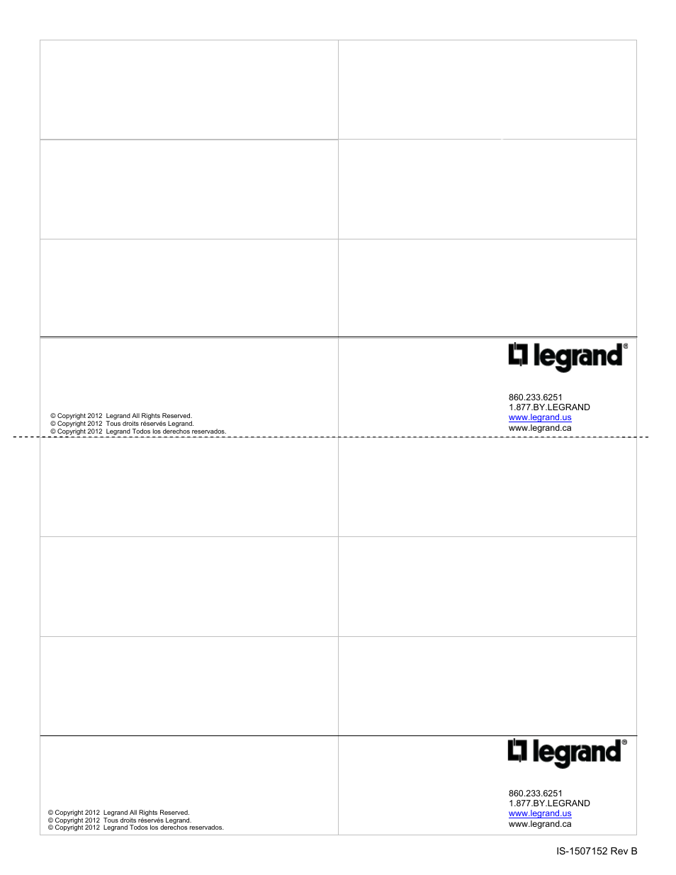 Legrand VM2201-V1 User Manual | 2 pages