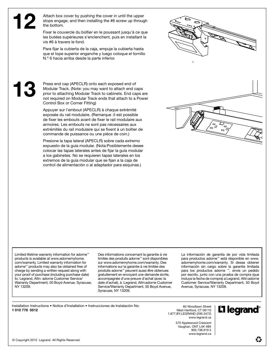 Legrand APCB2 User Manual | Page 8 / 8