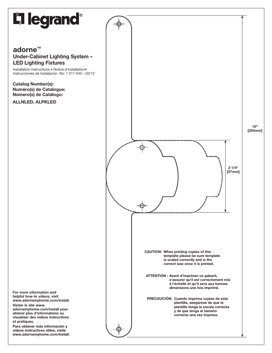 Legrand ALLNLED User Manual | 2 pages