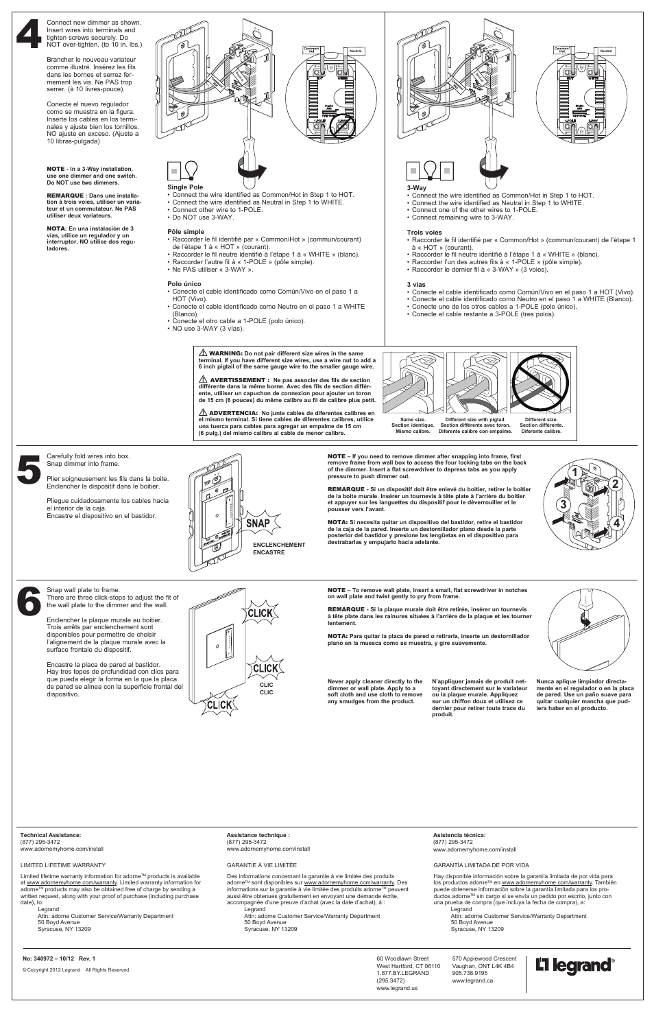 Legrand ADTP703TU User Manual | Page 2 / 4