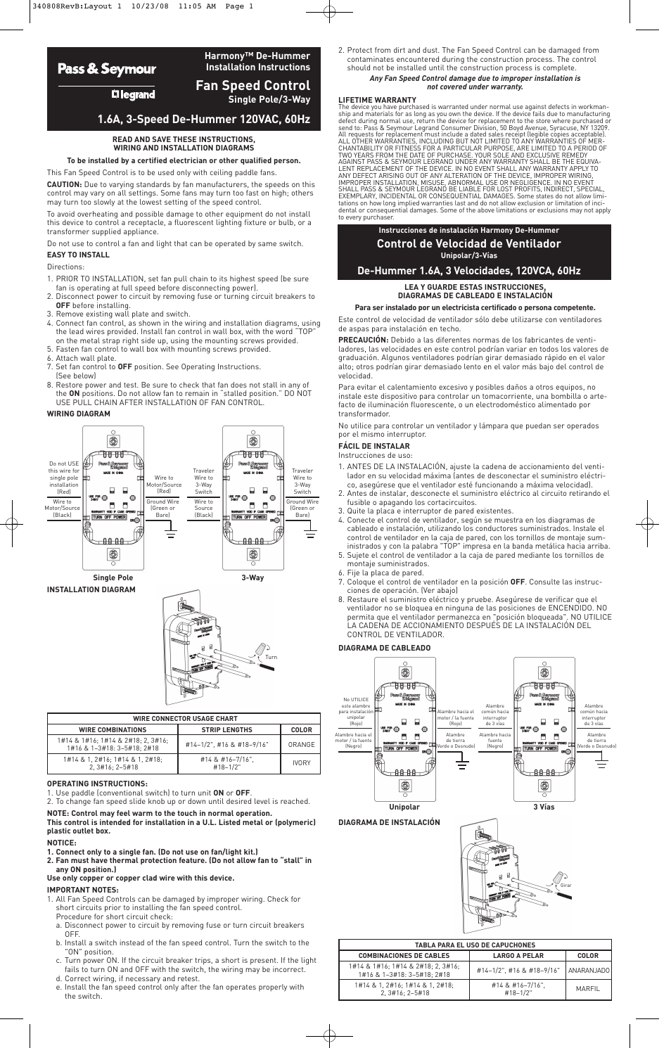 Legrand HDH163PTC User Manual | 2 pages