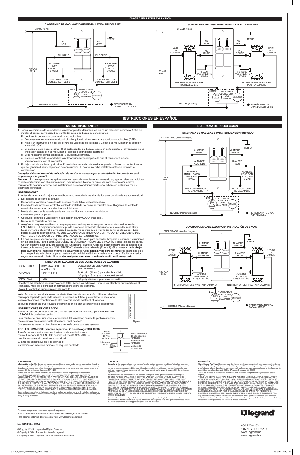 Instrucciones en español | Legrand LSCLDC163PBK User Manual | Page 2 / 2