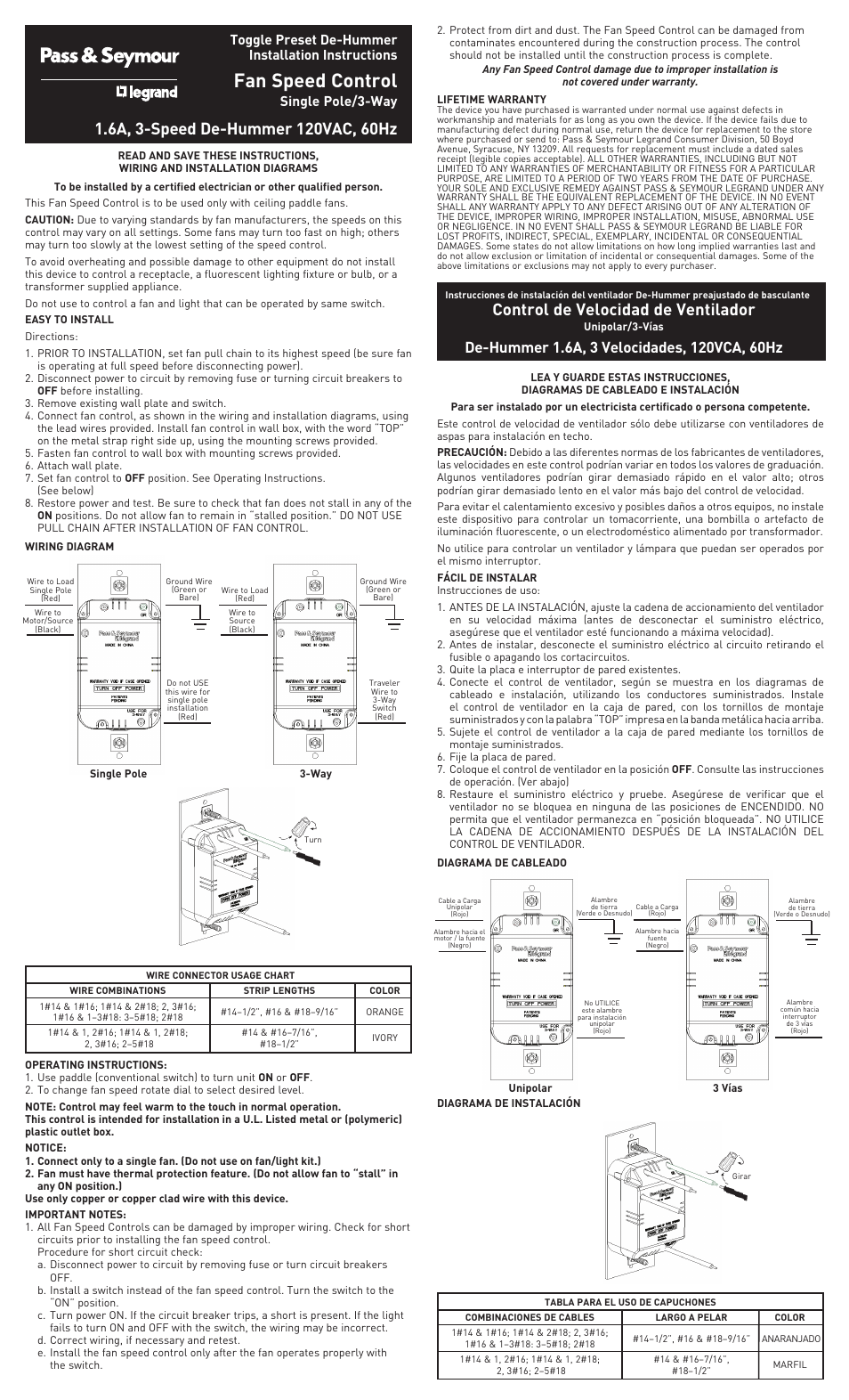 Legrand TDDH163PBK User Manual | 2 pages