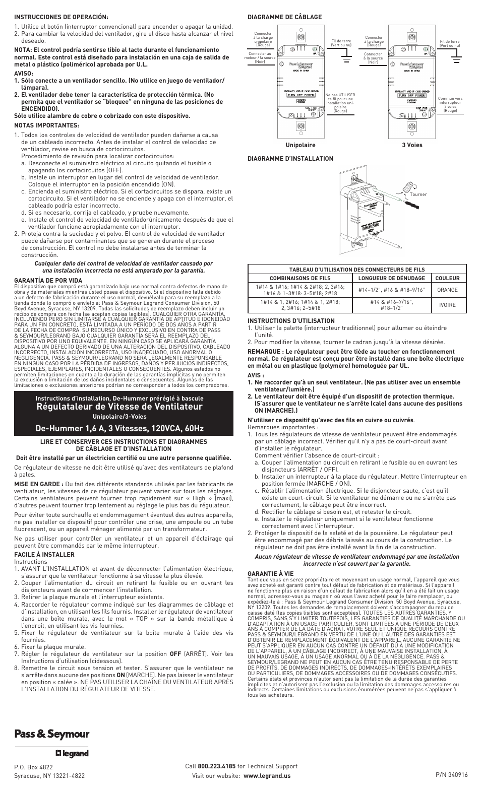 Régulataleur de vitesse de ventilateur | Legrand TDDH163PBK User Manual | Page 2 / 2