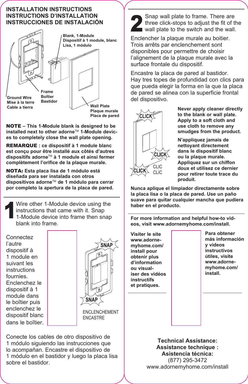 Legrand AABK1 User Manual | 2 pages