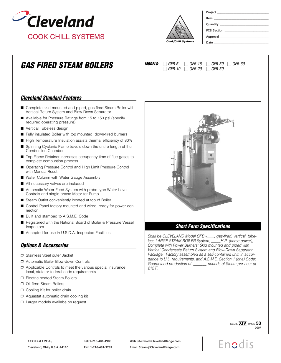 Cleveland Range GFB-50 User Manual | 2 pages