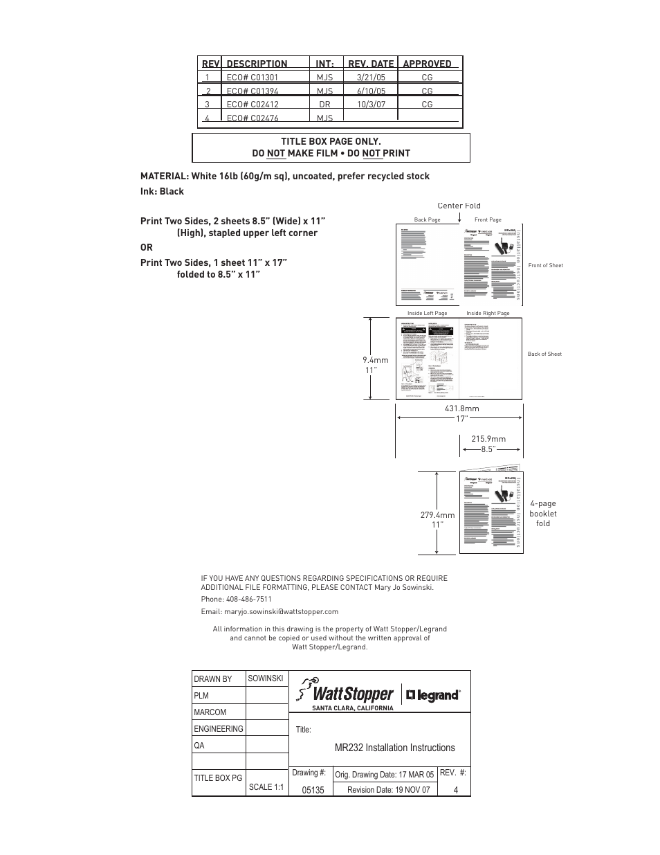 Legrand RS232 User Manual | 5 pages