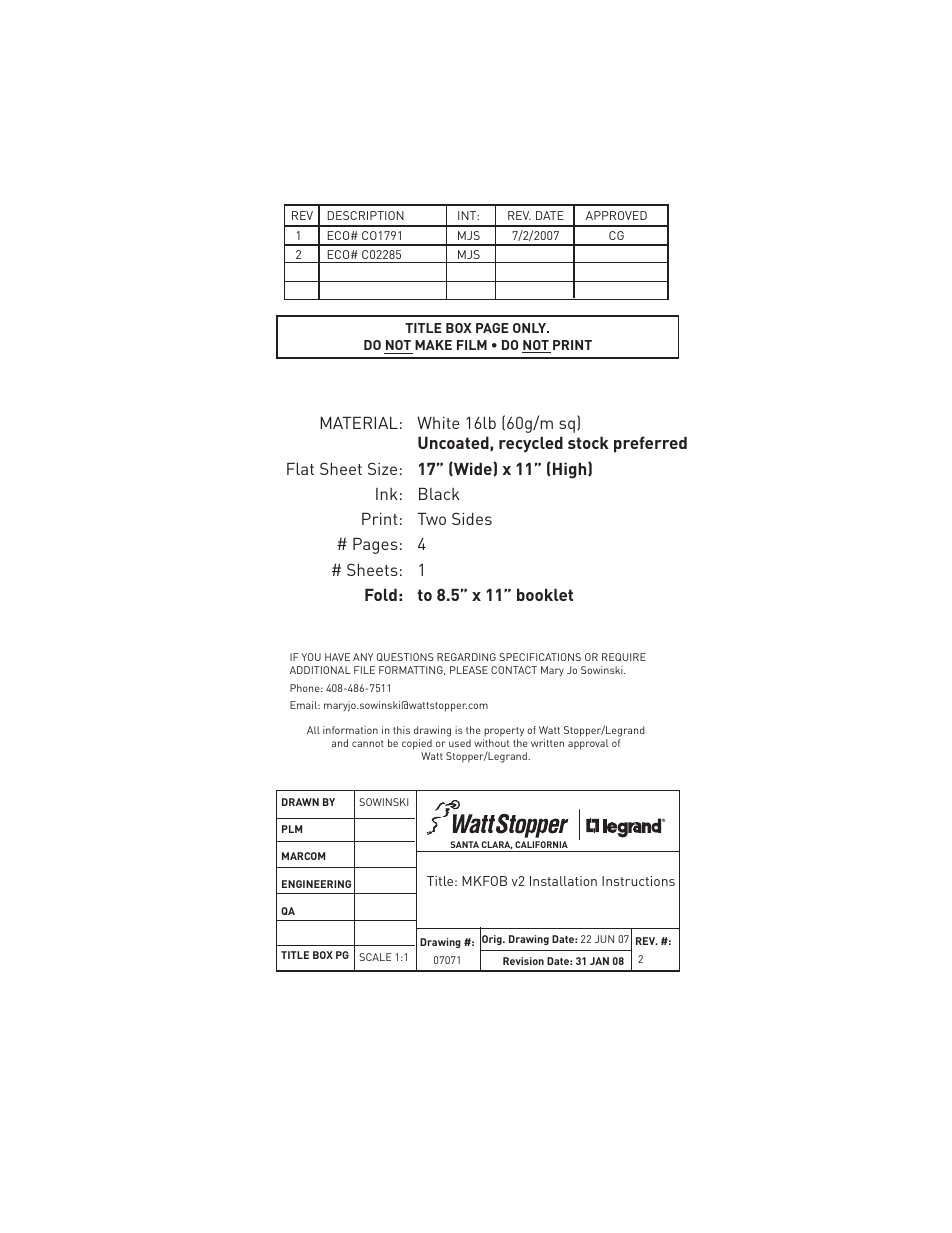 Legrand MKFOB User Manual | 6 pages