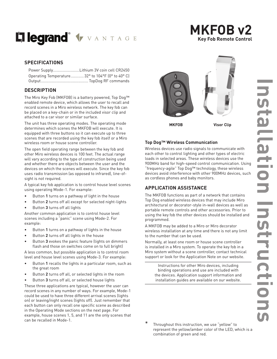 Mkfob v2 | Legrand MKFOB User Manual | Page 3 / 6