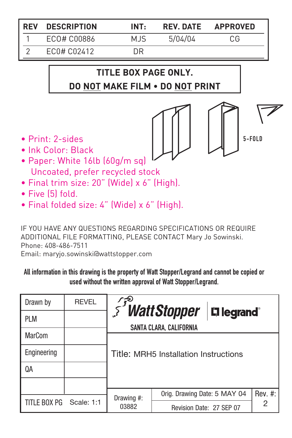 Legrand MRH5 User Manual | 11 pages