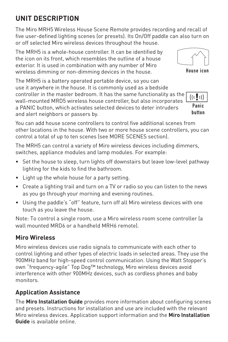 Unit description | Legrand MRH5 User Manual | Page 2 / 11