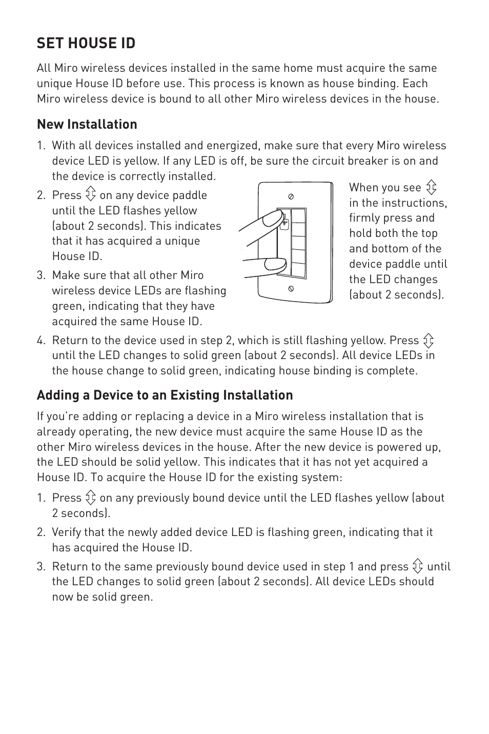 Set house id | Legrand DRD9 User Manual | Page 7 / 9